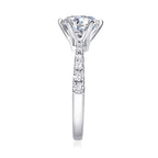 Large Diamond Moissanite Silver  Ring 