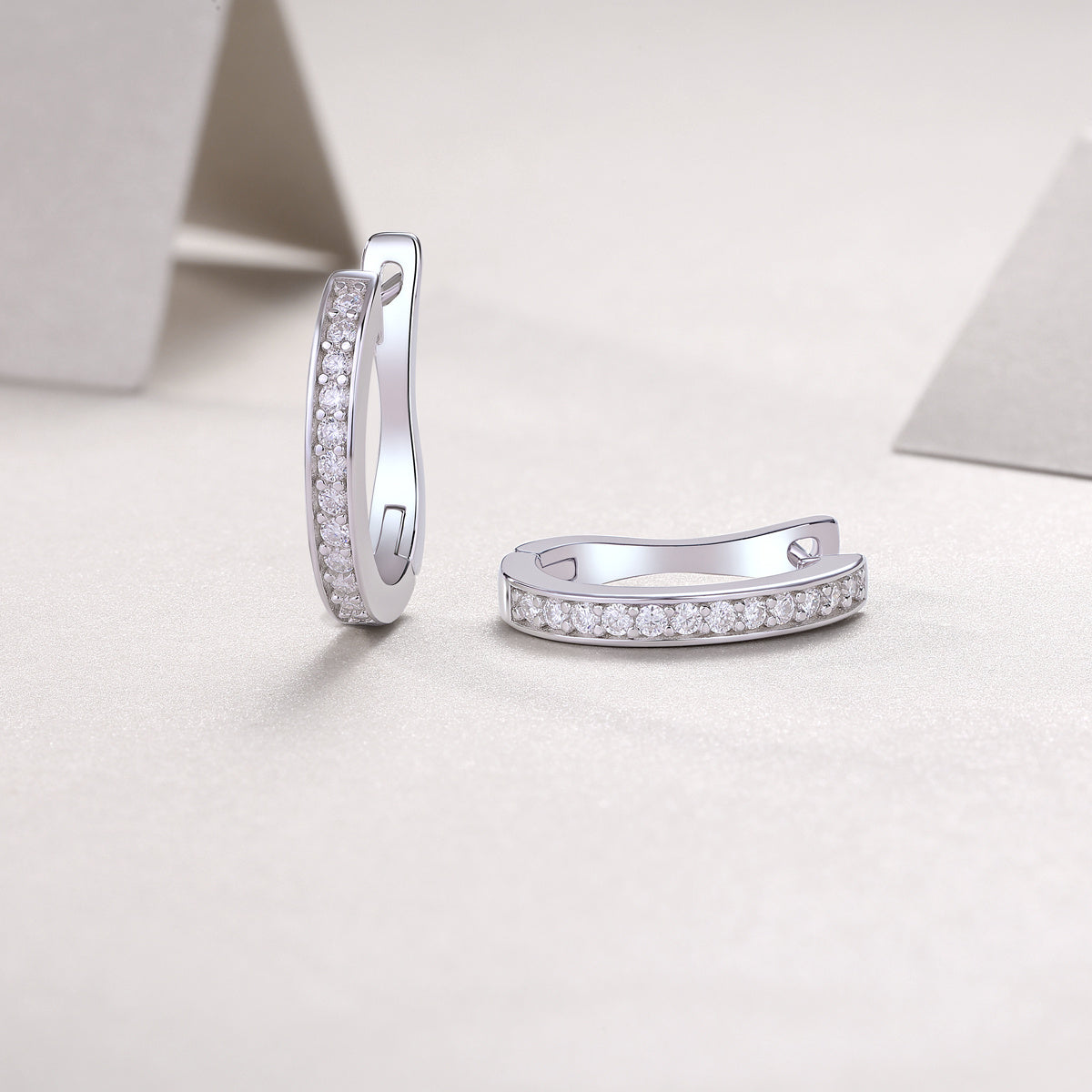 Morning Dew - Moissanite S925 Sterling Silver And Platinum-plated Stud Earrings