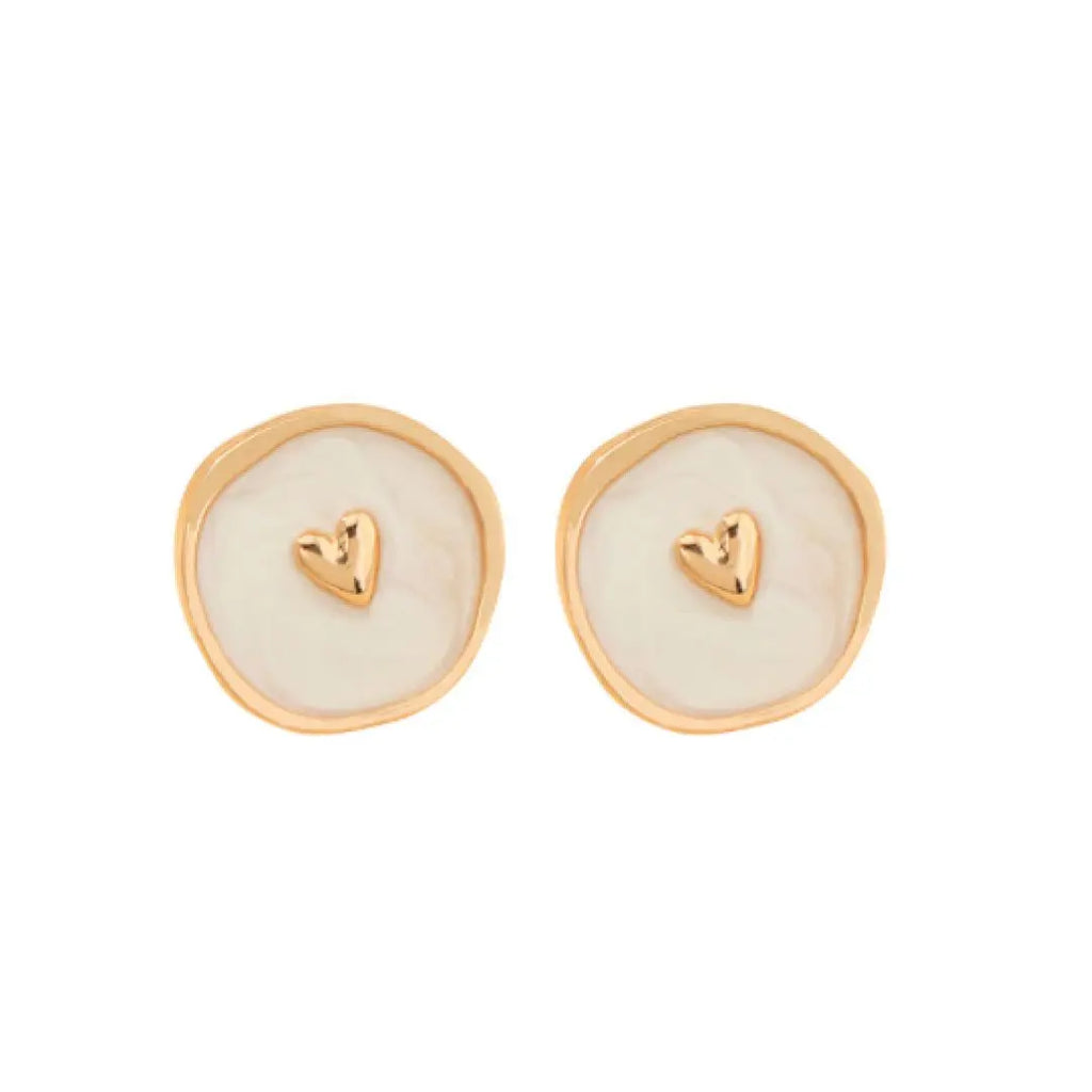 Celestial Heart Earrings White NP Colletion