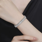 18K White Gold Plated Simulated Diamond Tennis Bracelet