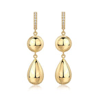 Gourd – Moissanite Luxury & Fashionable Silver Stud Earrings, S925 Gold Electroplated - N&P Colletion