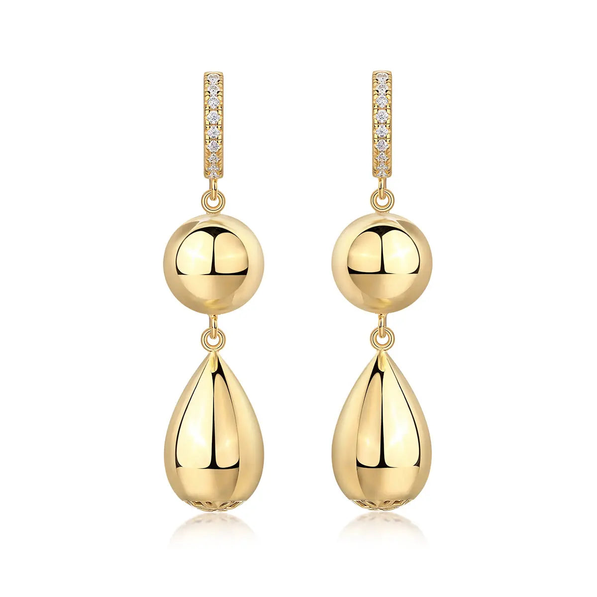 Gourd – Moissanite Luxury & Fashionable Silver Stud Earrings, S925 Gold Electroplated - N&P Colletion