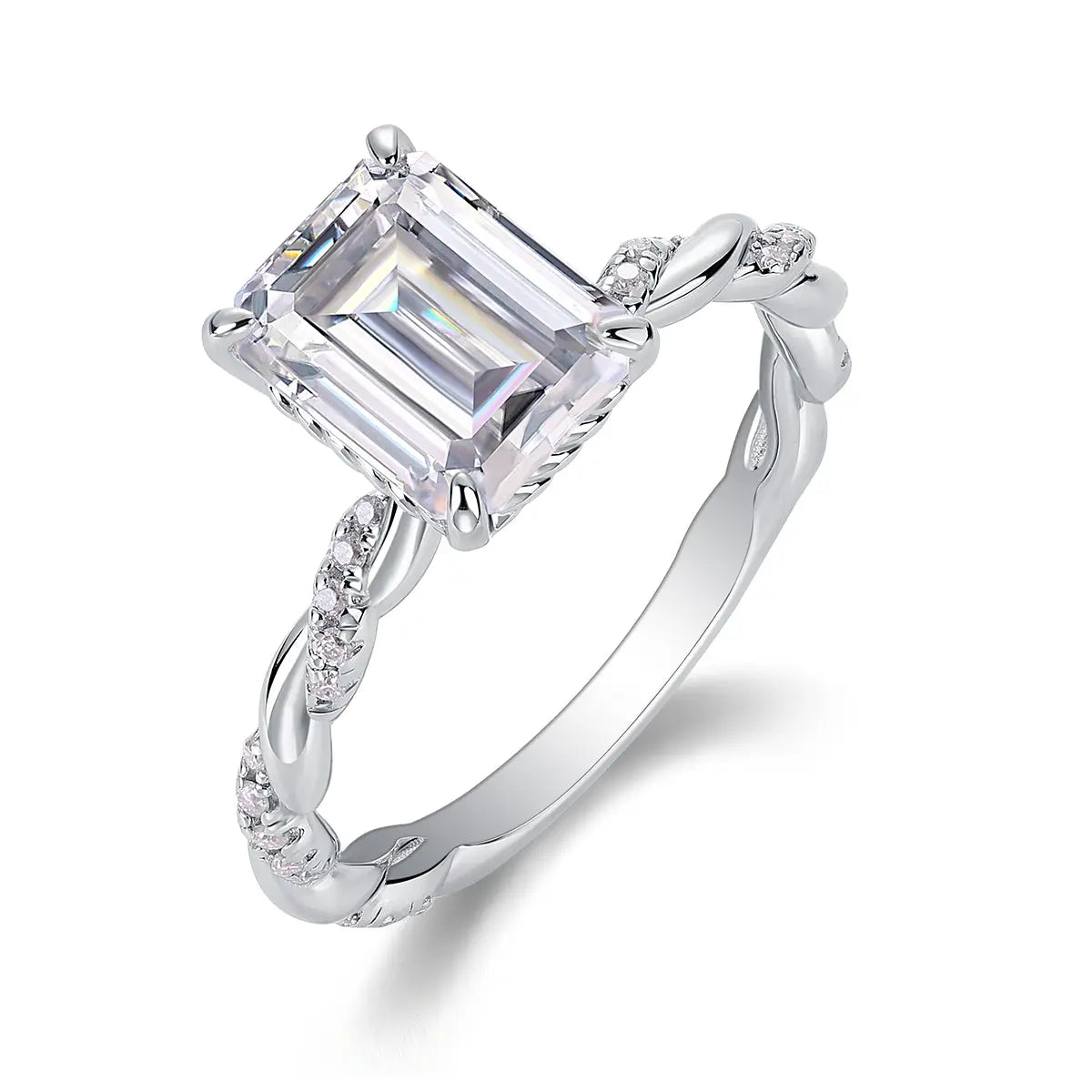 Chasing Light – Fashionable Moissanite S925 Sterling Silver Platinum-Plated Ring NP Collection
