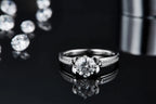 1-carat Luxury And Fashionable Light Luxury Jewelry Silver Ring Set With Top-quality Moissanite, S925 Silver Plated Platinum NP Collection