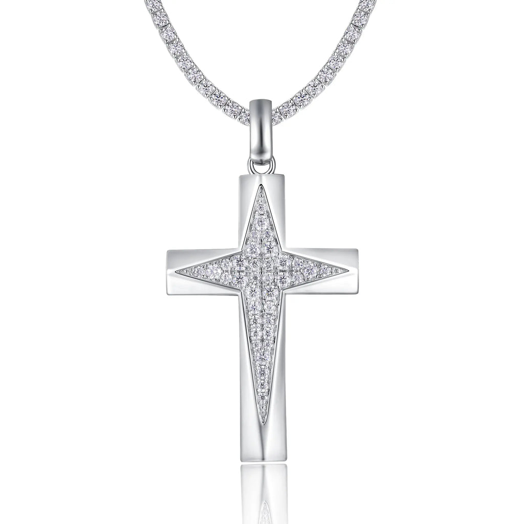 Moissanite, This Luxurious And Fashionable Light Luxury Trend Jewelry Necklace Pendant Is Made Of S925 Silver Electroplated With Platinum NP Collection