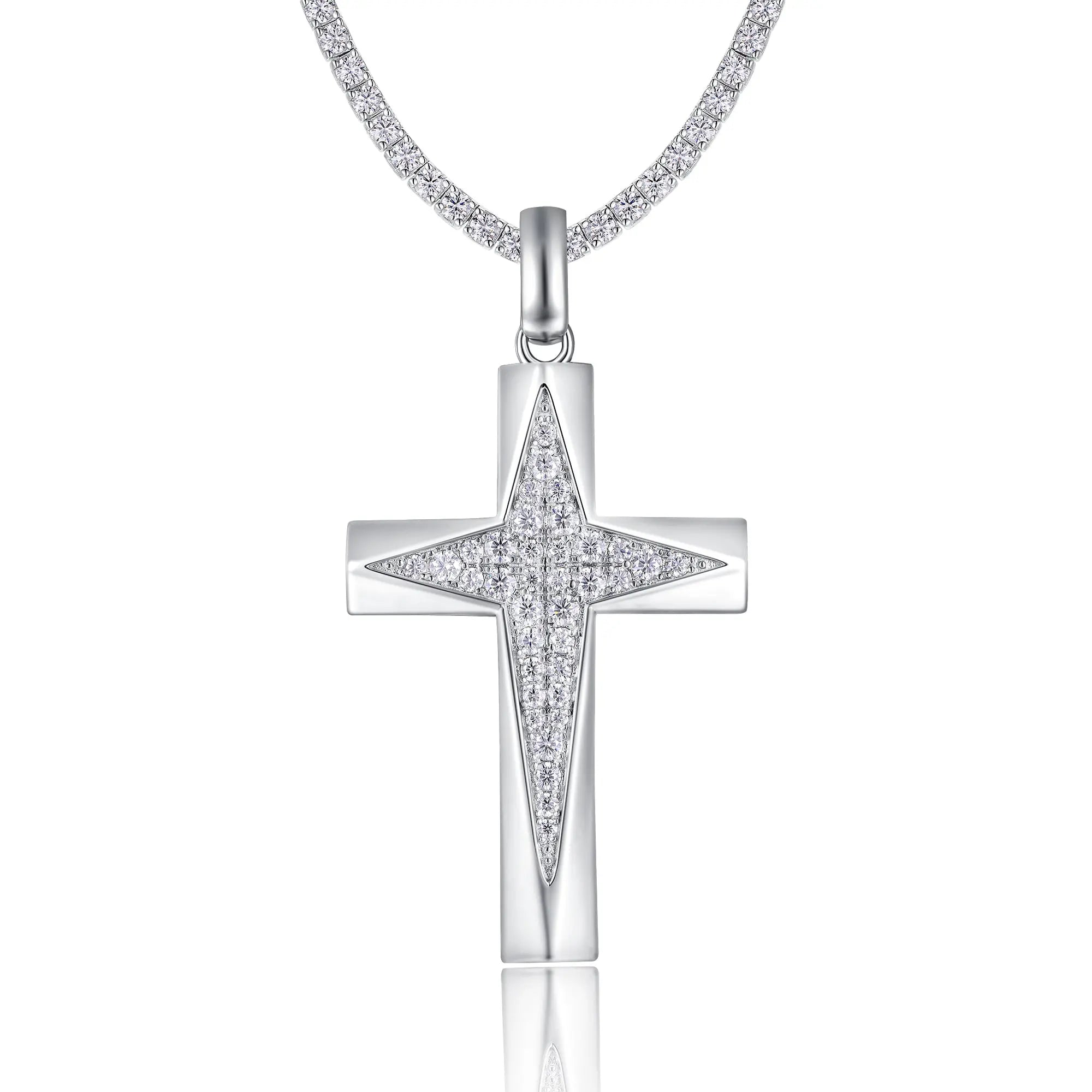 Moissanite, This Luxurious And Fashionable Light Luxury Trend Jewelry Necklace Pendant Is Made Of S925 Silver Electroplated With Platinum NP Collection