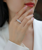 Deep Affection - 1-carat Top-quality Moissanite S925 Silver And Platinum-plated Diamond Ring