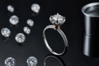 A 1-carat Luxurious And Fashionable Light Luxury Trend Jewelry Silver Ring, Set With Moissanite, Made Of S925 Silver-plated Platinum Material. - N&P Colletion