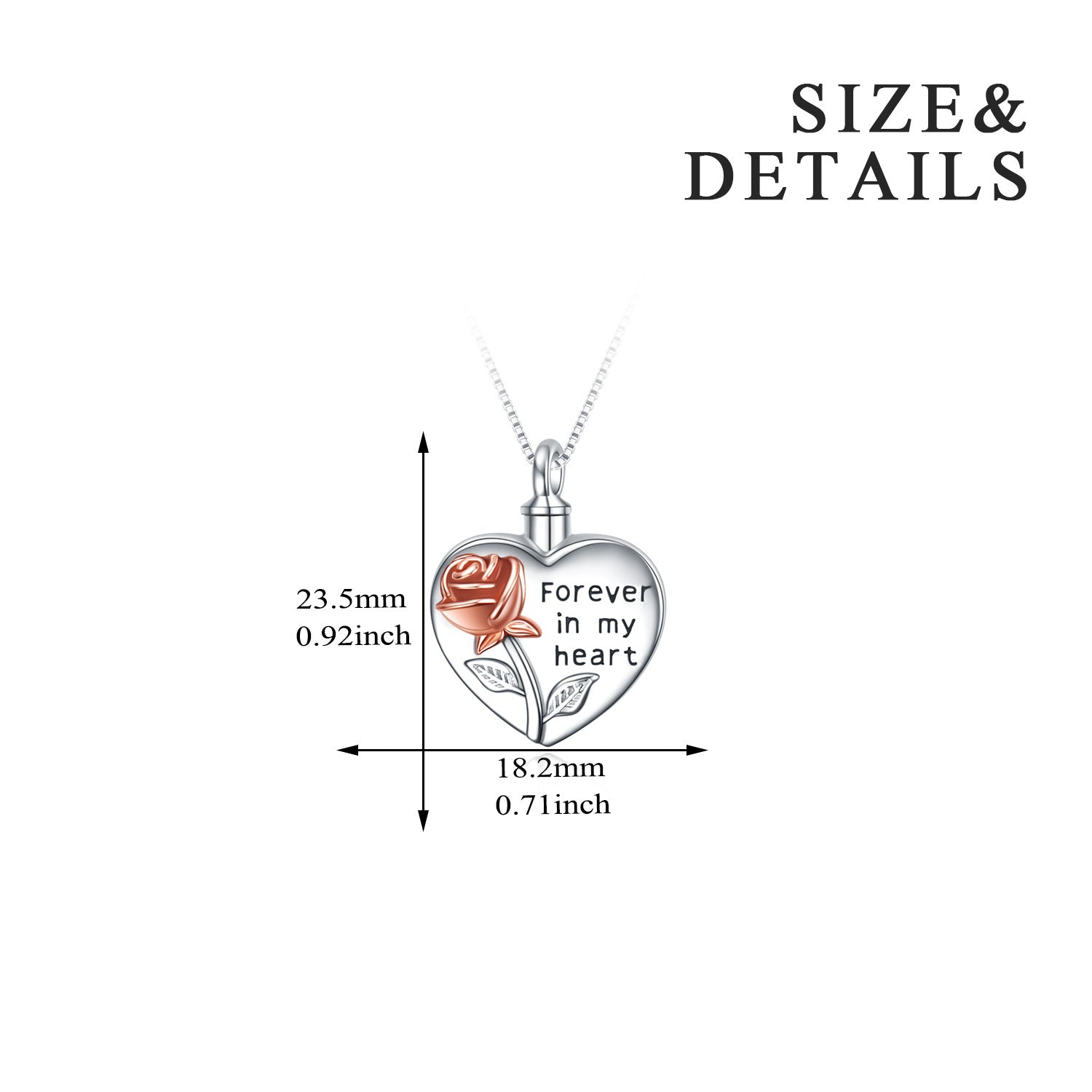 Sterling Silver Rose Flower Urn Necklace for Ashes