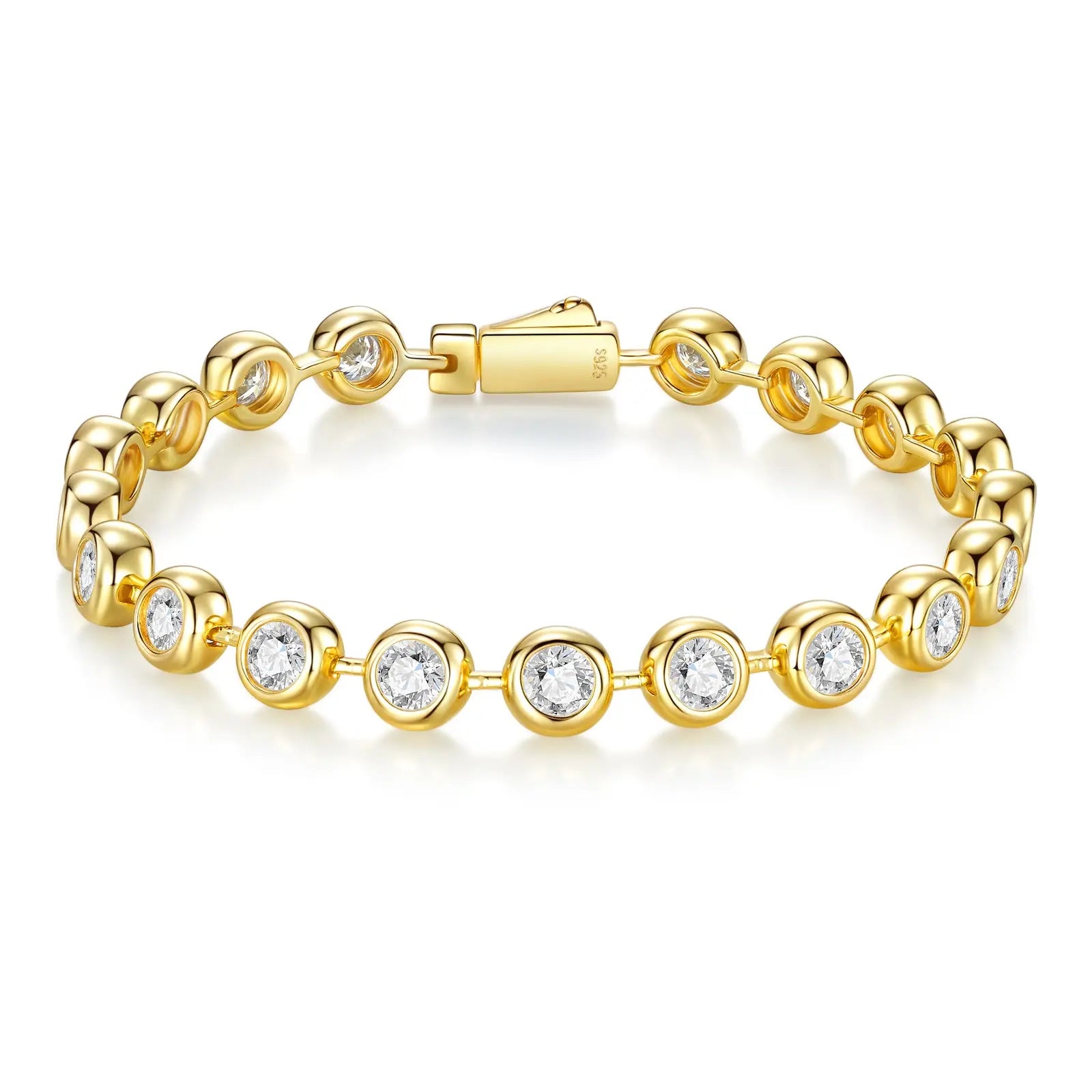 0.5 Carat Luxury And Light Luxury Fashion Jewelry Bracelet With Top Moissanite, S925 Silver Plated Gold Material.