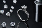 1-carat Luxury And Fashionable Light Luxury Jewelry Silver Ring Set With Top-quality Moissanite, S925 Silver Plated Platinum NP Collection