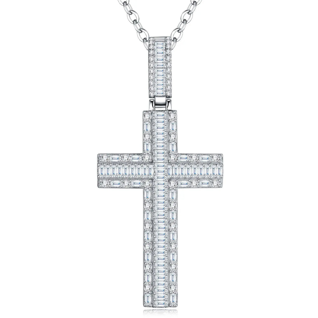 A Luxurious And Fashionable Minimalist Jewelry Pendant With Top-quality Moissanite, Made Of S925 Silver Electroplated With Platinum. - N&P Colletion