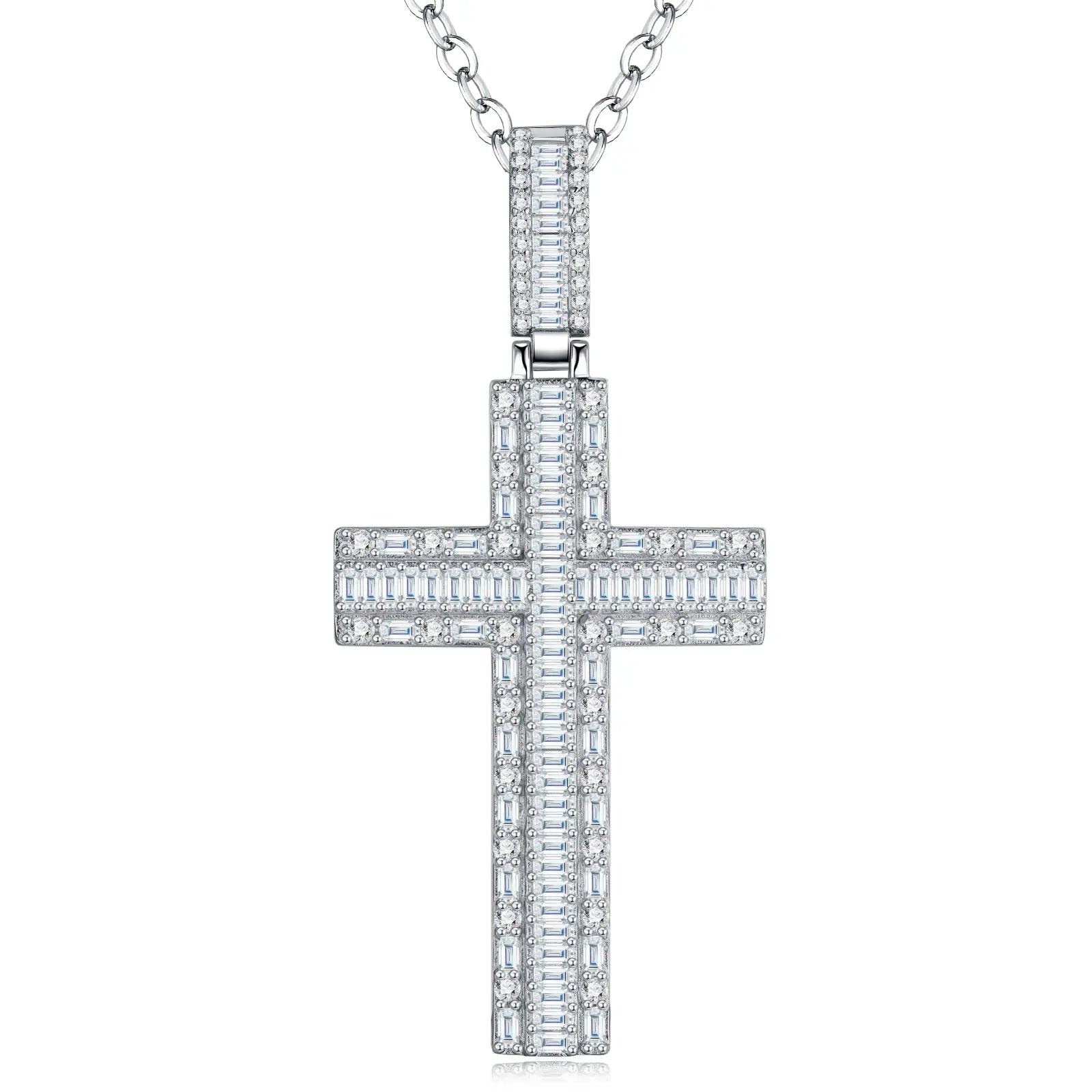 A Luxurious And Fashionable Minimalist Jewelry Pendant With Top-quality Moissanite, Made Of S925 Silver Electroplated With Platinum. - N&P Colletion