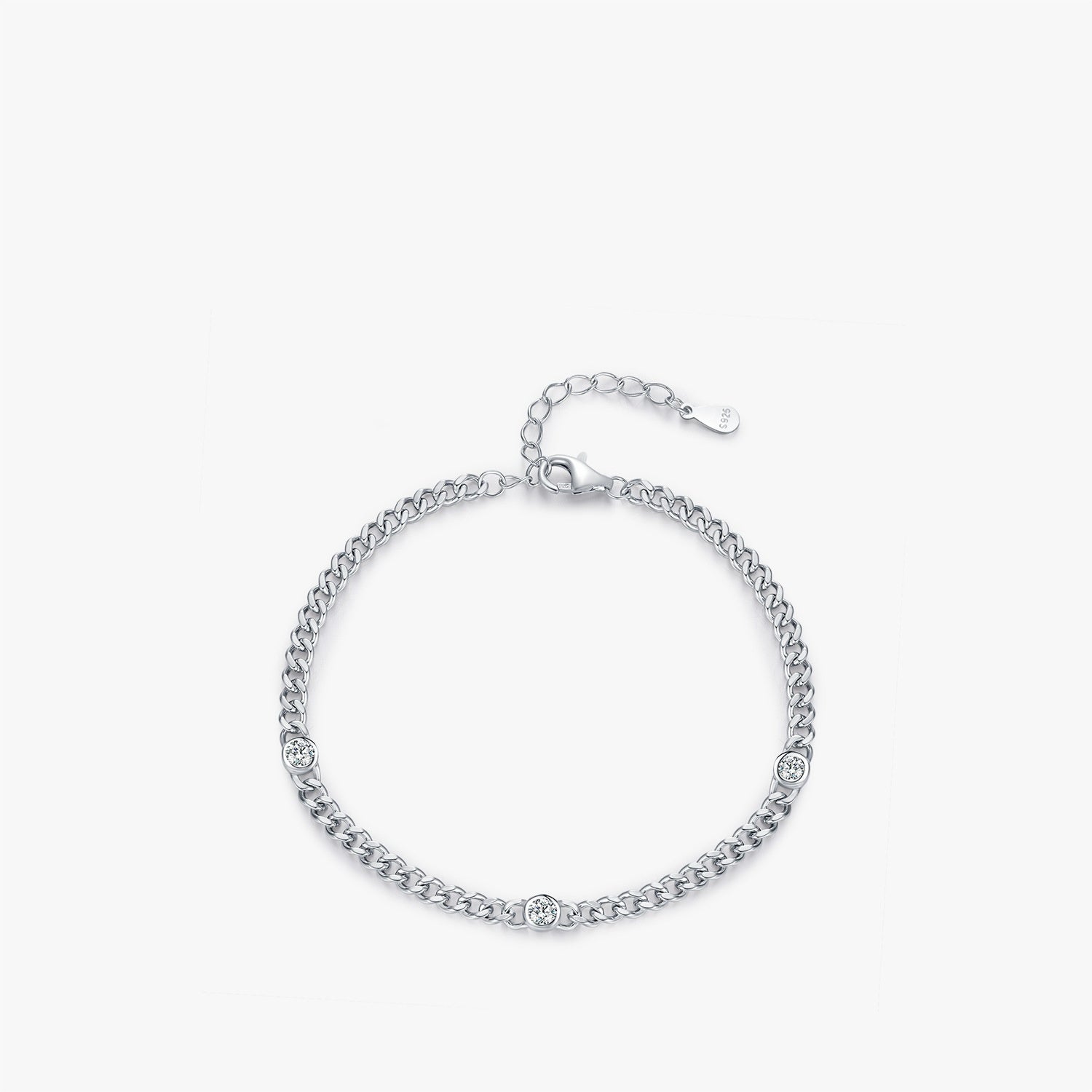 S925 Sterling Silver Japanese Style Shining Diamond Bracelet