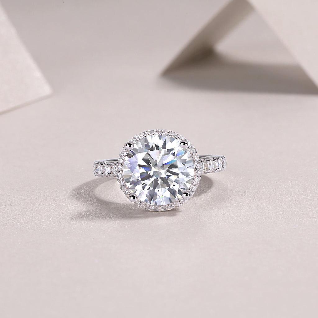 Starry Sky - 5-carat Moissan Diamond S925 Sterling Silver And Platinum-plated Diamond Ring