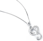 Musical Note Necklace Pendant 925 Sterling Silver