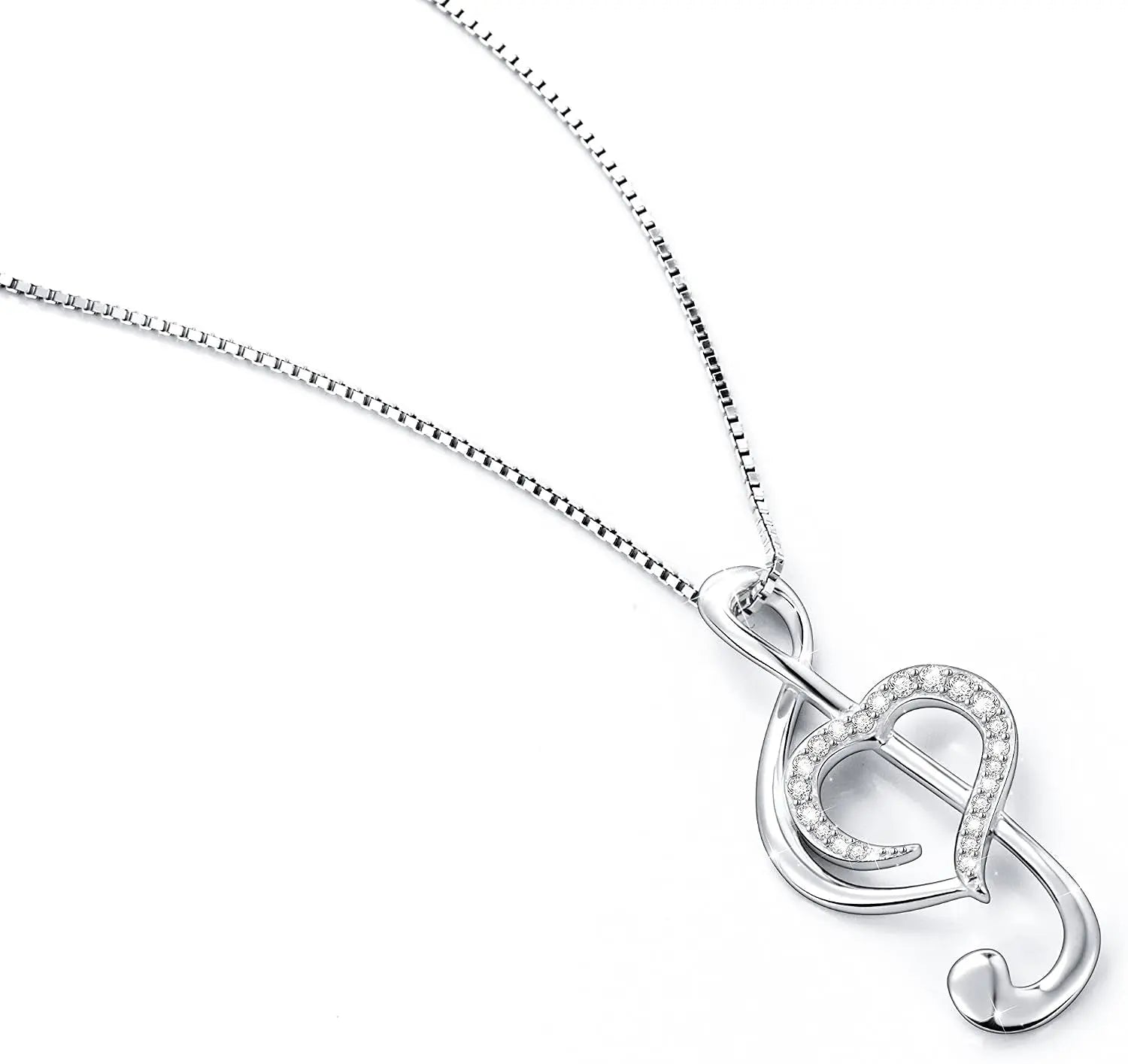 Musical Note Necklace Pendant 925 Sterling Silver