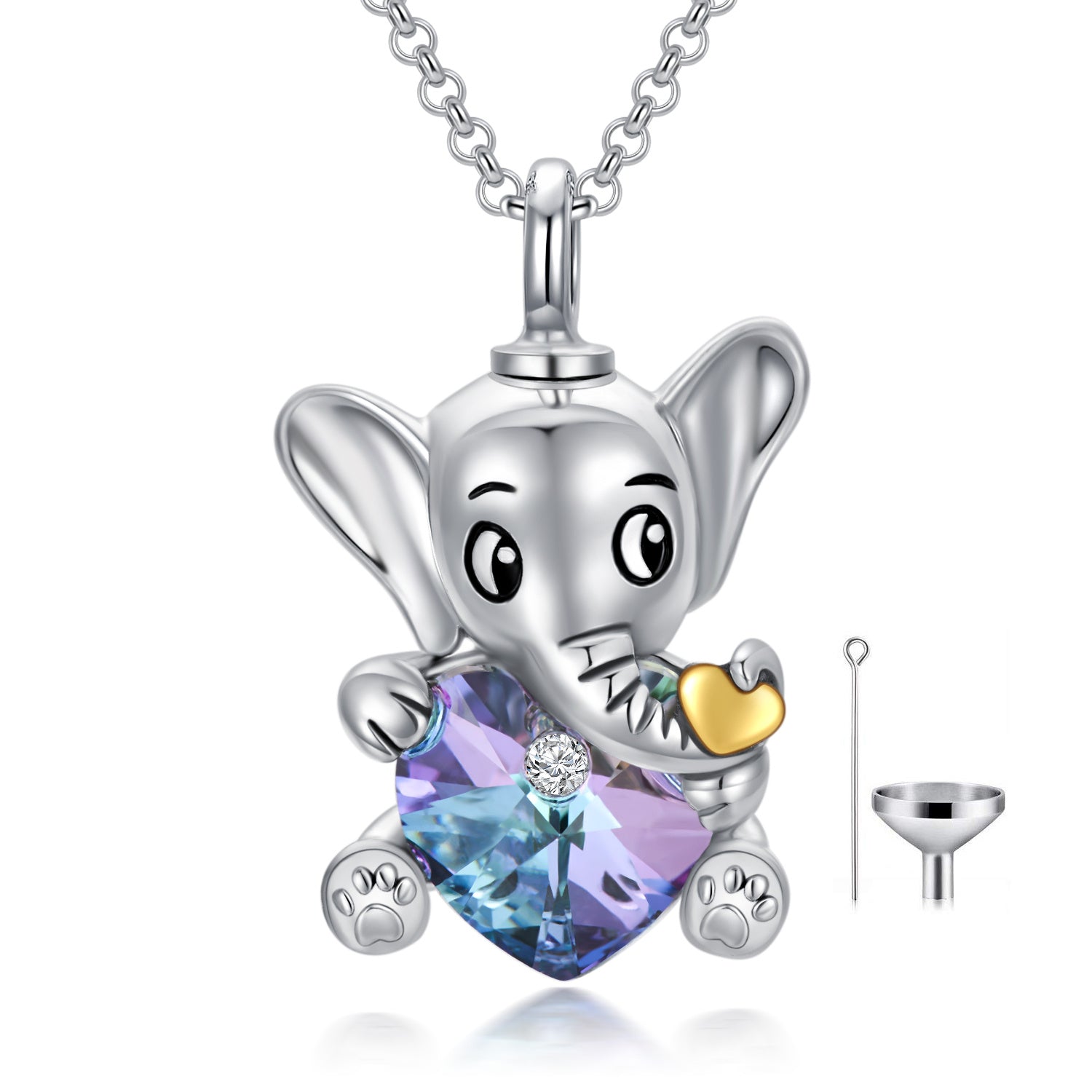 Elephant Urn Necklaces Sterling Silver
