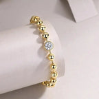 1-carat Luxury And Fashionable Light Luxury Trend Jewelry Silver Bracelet Set With Top-quality Moissanite, S925 Silver Electroplated With Gold NP Collection