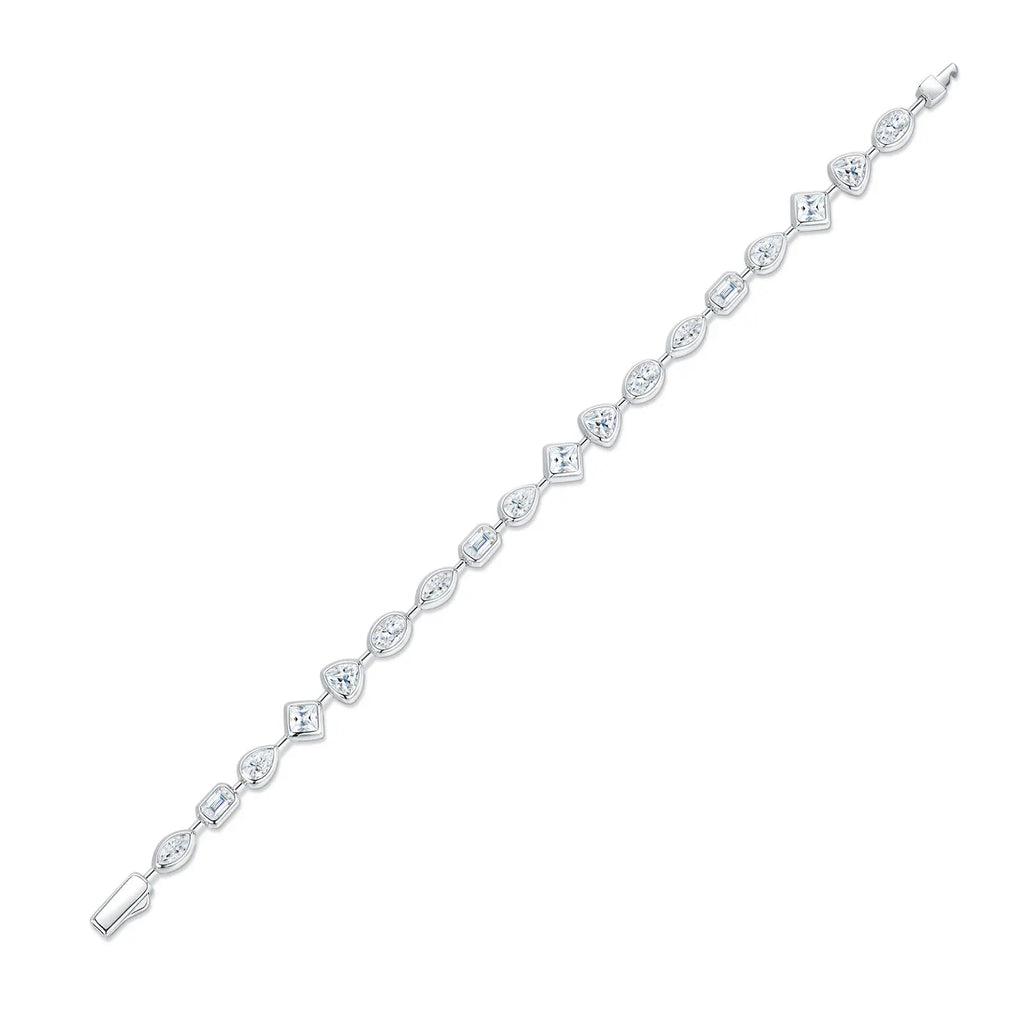 A Luxurious And Fashionable Minimalist Jewelry Bracelet Featuring Top-quality Moissanite, Made Of S925 Silver Electroplated With Platinum. - N&P Colletion