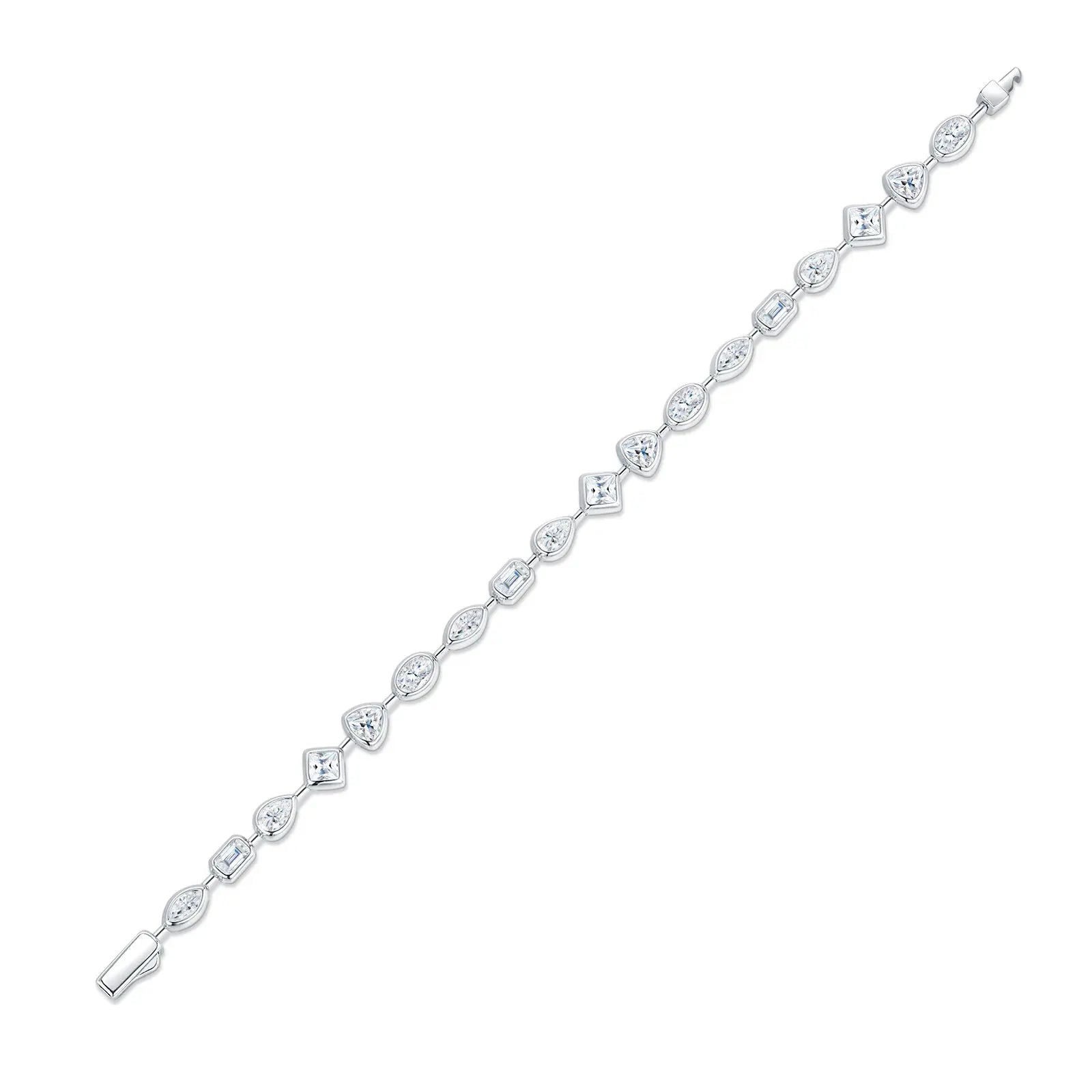 A Luxurious And Fashionable Minimalist Jewelry Bracelet Featuring Top-quality Moissanite, Made Of S925 Silver Electroplated With Platinum. - N&P Colletion