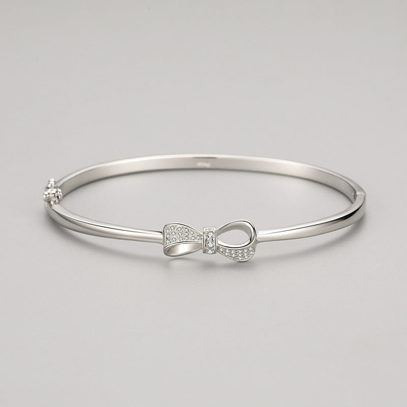 S925 Sterling Silver Bow Bracelet All-match Jewelry