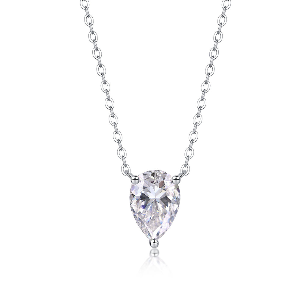 Water Drop - Jewelry Pendant With Moissanite S925 Sterling Silver And Platinum-plated Diamond, Moissanite Silver Jewelry