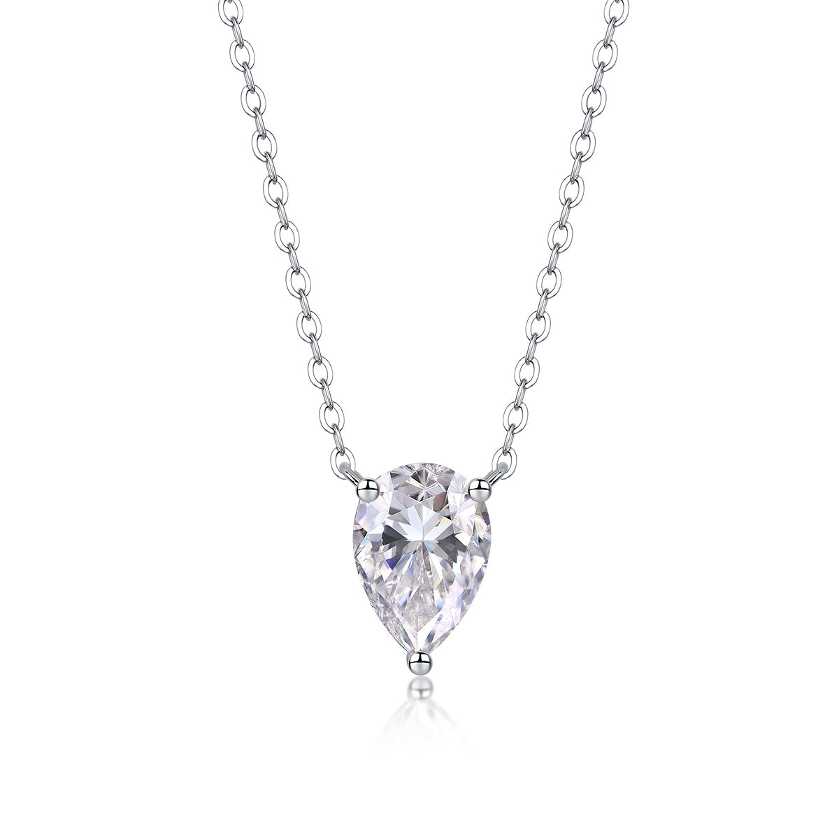 Water Drop - Jewelry Pendant With Moissanite S925 Sterling Silver And Platinum-plated Diamond, Moissanite Silver Jewelry