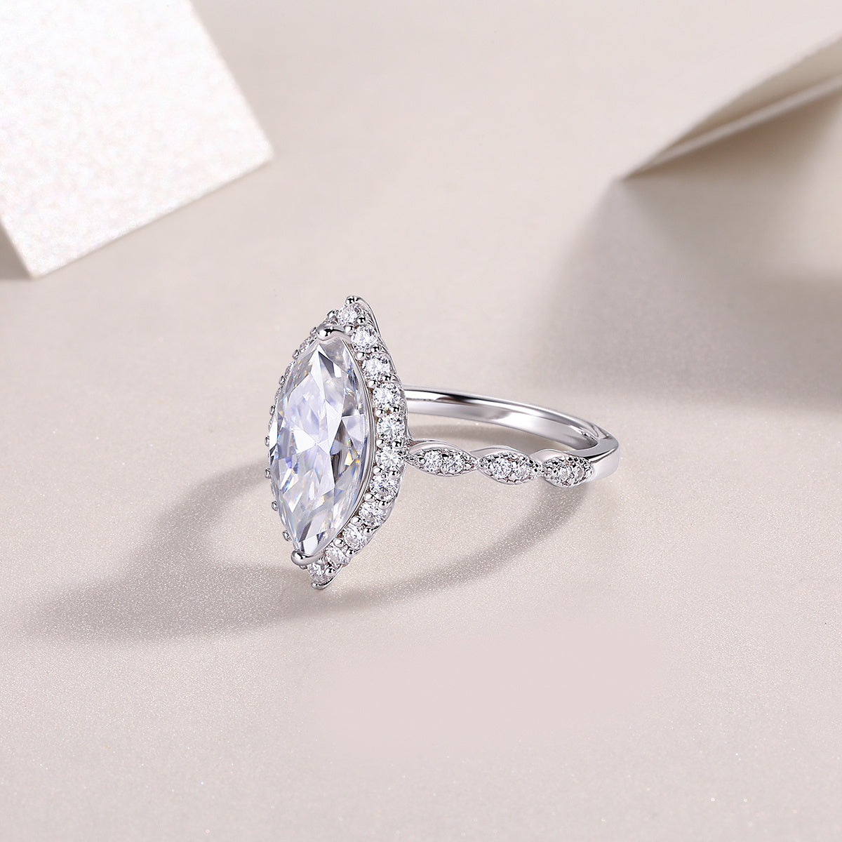 Starlight Craze - Moissanite S925 Sterling Silver And Platinum Diamond Ring