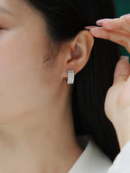 Moissanite Luxury And Fashionable Light Luxury Jewelry Silver Stud Earrings S925 Silver Plated Platinum NP Collection