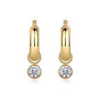 Round Shadow – Luxurious Light Luxury Moissanite S925 Gold-Plated Silver Stud Earrings  NP Collection