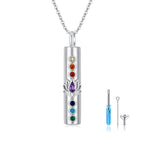 Lotus Flower Chakra Urn Necklaces for Ashes S925
