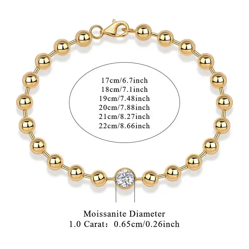 1-carat Luxury And Fashionable Light Luxury Trend Jewelry Silver Bracelet Set With Top-quality Moissanite, S925 Silver Electroplated With Gold NP Collection