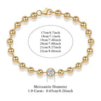 1-carat Luxury And Fashionable Light Luxury Trend Jewelry Silver Bracelet Set With Top-quality Moissanite, S925 Silver Electroplated With Gold NP Collection