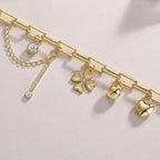 0.5-carat Luxury And Fashionable Light Luxury Trend Jewelry Silver Bracelet Set With Top-quality Moissanite, S925 Silver Electroplated With Gold NP Collection