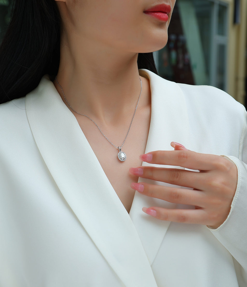 Infinite - Moissanite S925 Sterling Silver And Platinum Plating Pendant