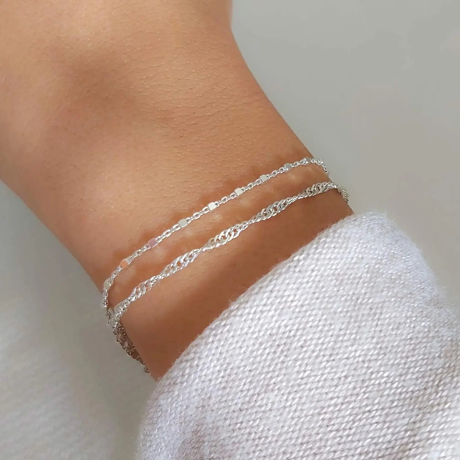 Double Stranded Sterling Silver Bracelet