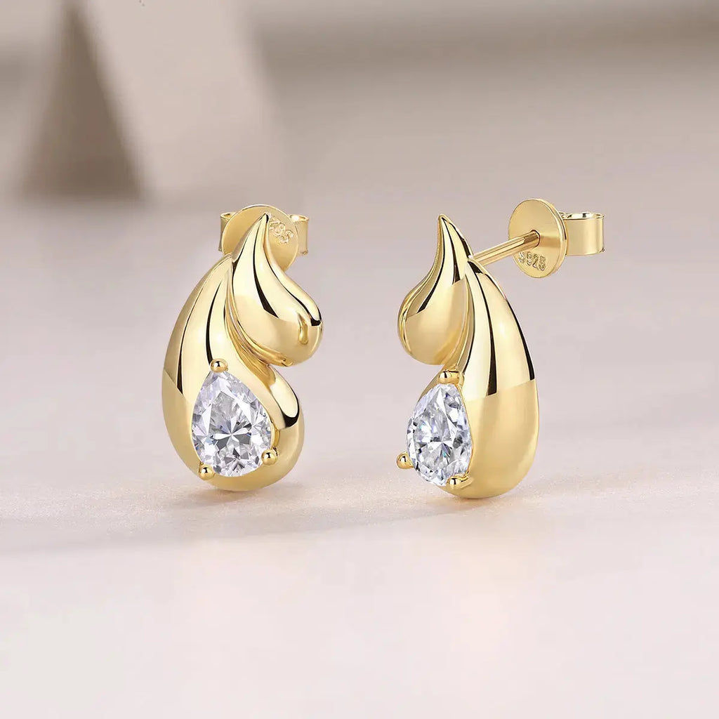 Water Drop - Premium Moissanite Luxury Fashion Light Luxury Jewelry Silver Stud Earrings S925 Silver Electroplated Gold NP Collection