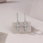 Moissanite Luxury And Fashionable Light Luxury Jewelry Silver Stud Earrings S925 Silver Plated Platinum NP Collection