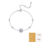 925 Sterling Silver Special-interest Design Round Bag Anti-drop Buckle Adjustable Bracelet