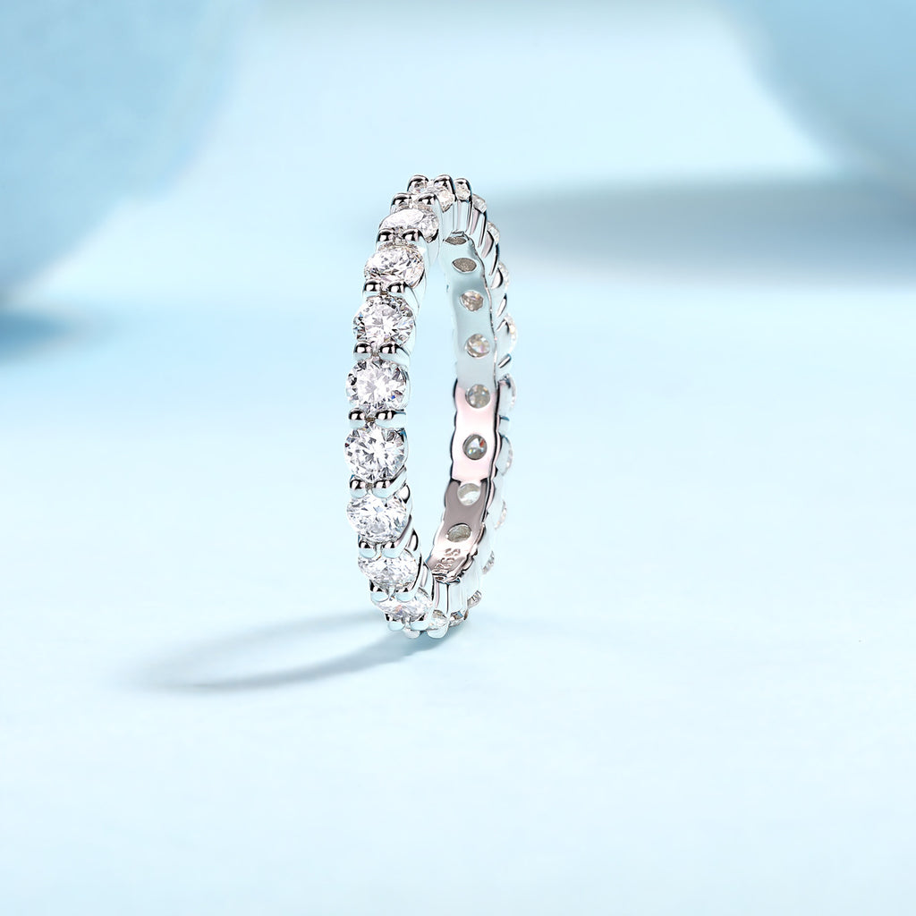 Wedding Ring Set With Top-quality Moissan S925 Silver And Platinum-plated Diamond