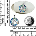 Hummingbird Urn Necklace for Ashes with Crystal Sterling Silver