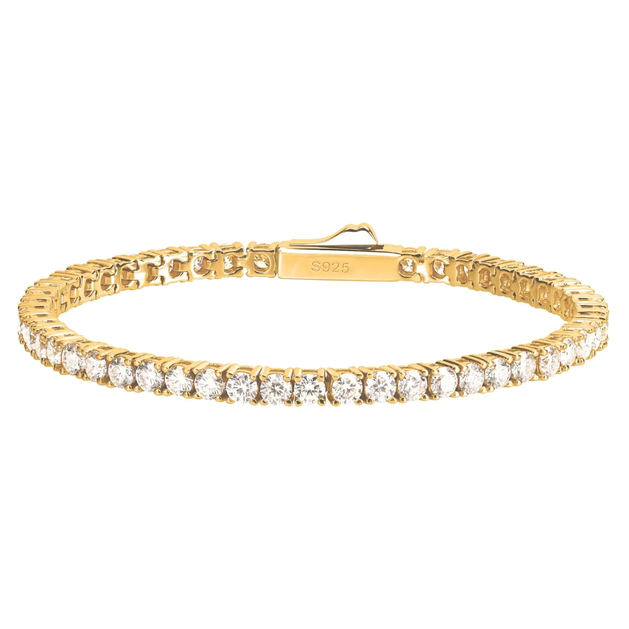 18K Yellow Gold Plated Silver Bracelet With 5.60 Carat Total Weight Moissanite