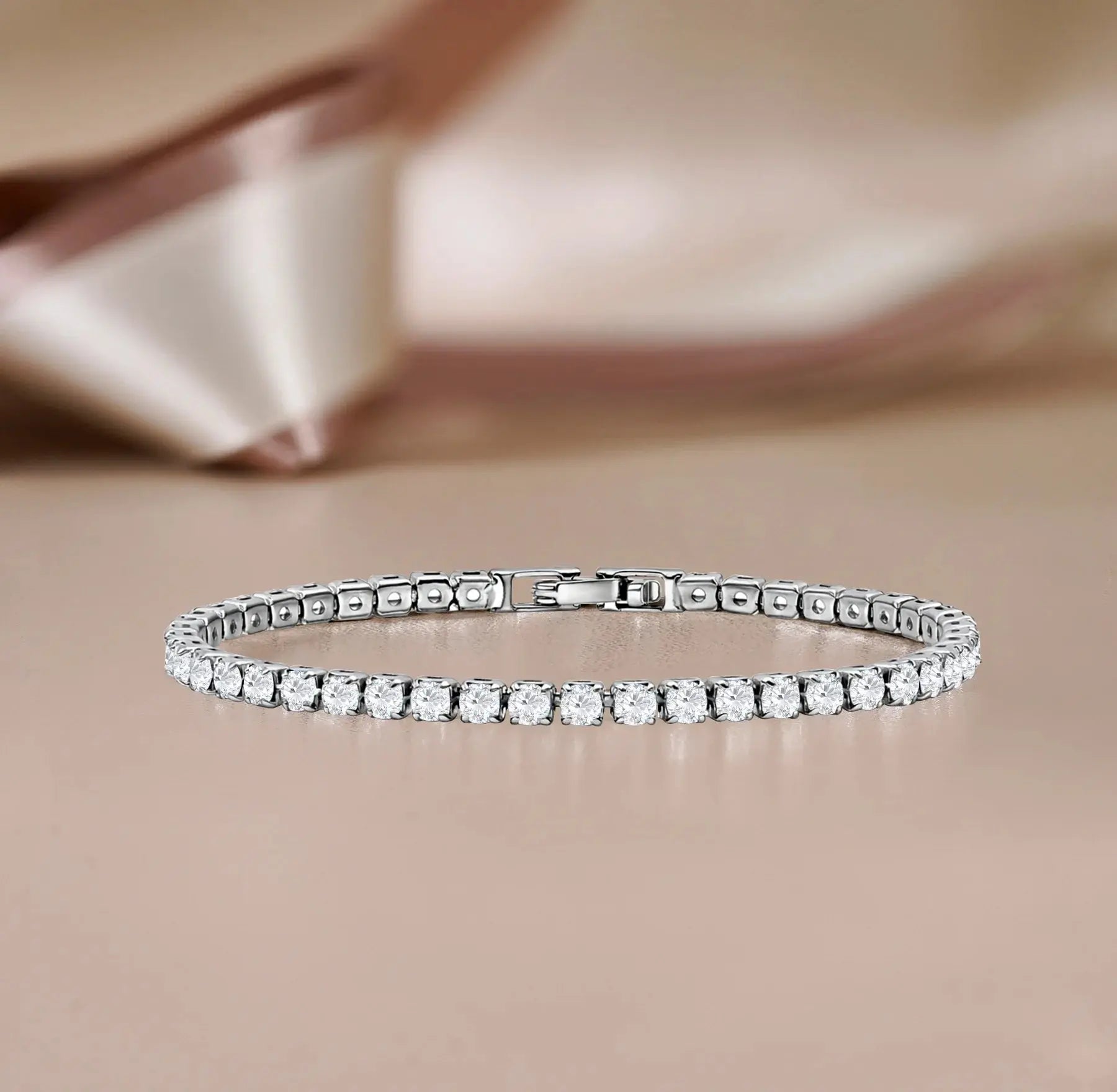 3 Carat round Cut Moissanite Tennis Bracelet 