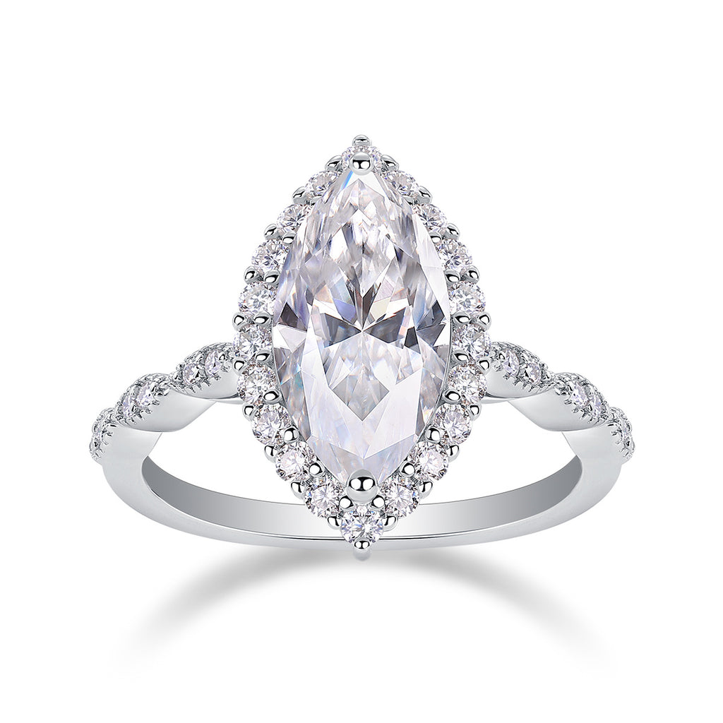 Starlight Craze - Moissanite S925 Sterling Silver And Platinum Diamond Ring