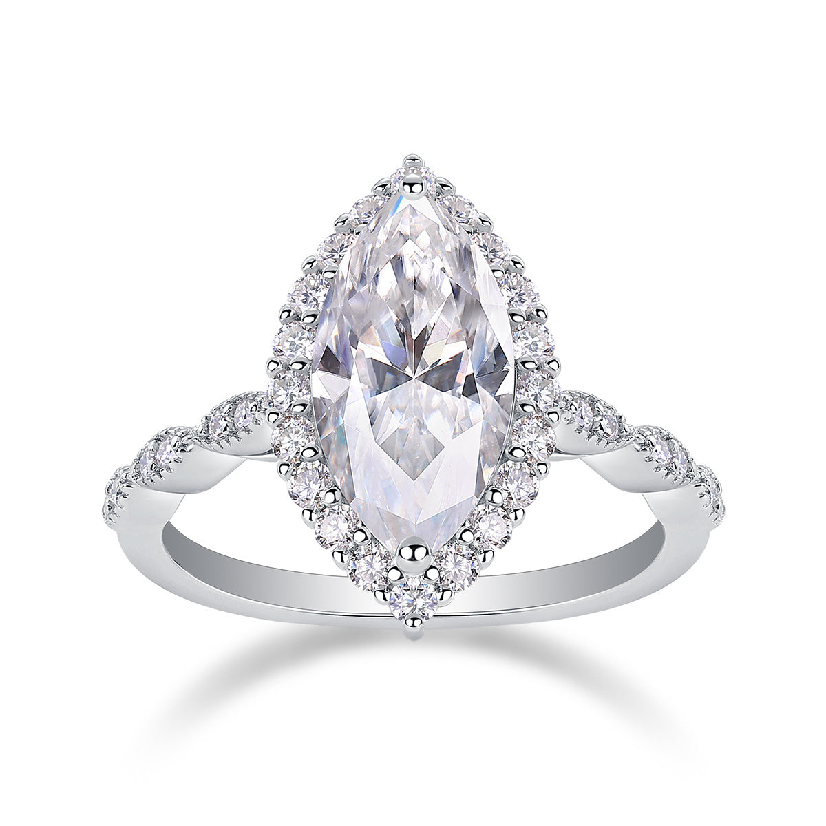 Starlight Craze - Moissanite S925 Sterling Silver And Platinum Diamond Ring