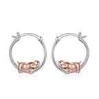 Elephant Earrings Sterling Silver Hoop Elephant Earrings Elephant Jewelry Gifts for Women Daughter
