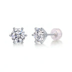 1 Carat Moissanite Stud Earrings – S925 Sterling Silver Six-Prong