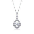 1Heart Charm Diamond Jewelry Piece Set with 1-Carat Moissan Diamond S925 Sterling Silver and Platinum-Plated Pendant