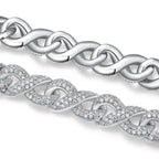 A Luxurious And Fashionable Minimalist Jewelry Bracelet Featuring Top-quality Moissanite, Made Of S925 Silver Electroplated With Platinum. - N&P Colletion